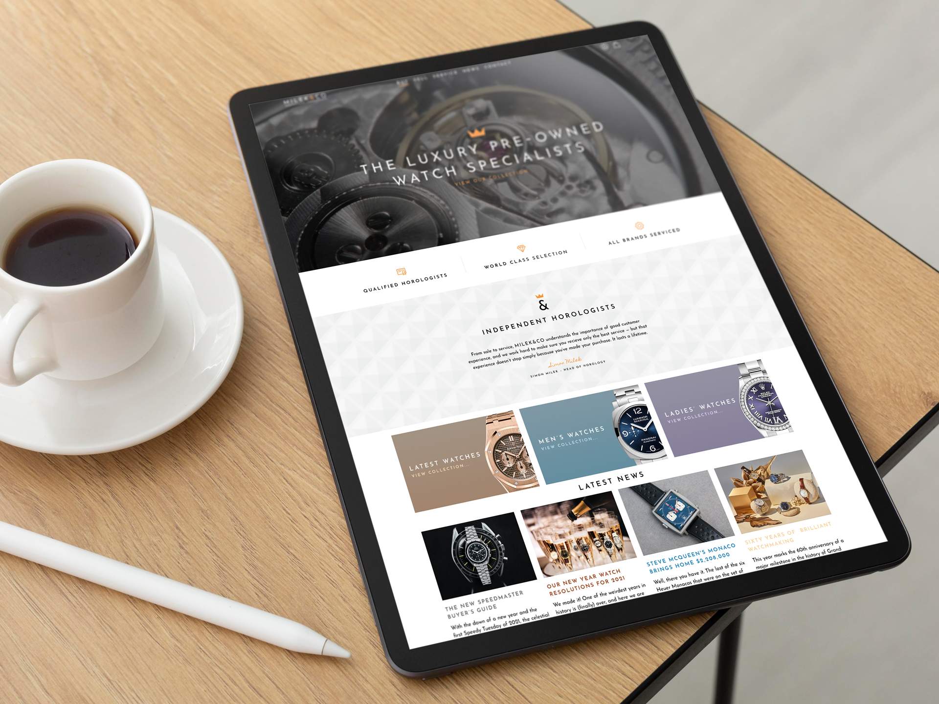 Milek & Co independent horologists web design