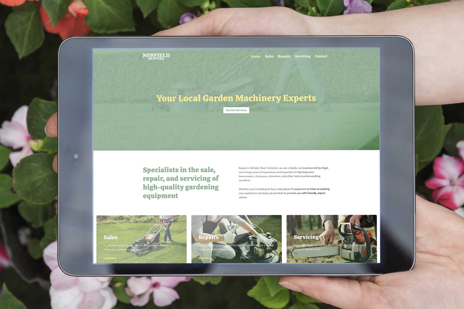 Mirfield Mowers website design