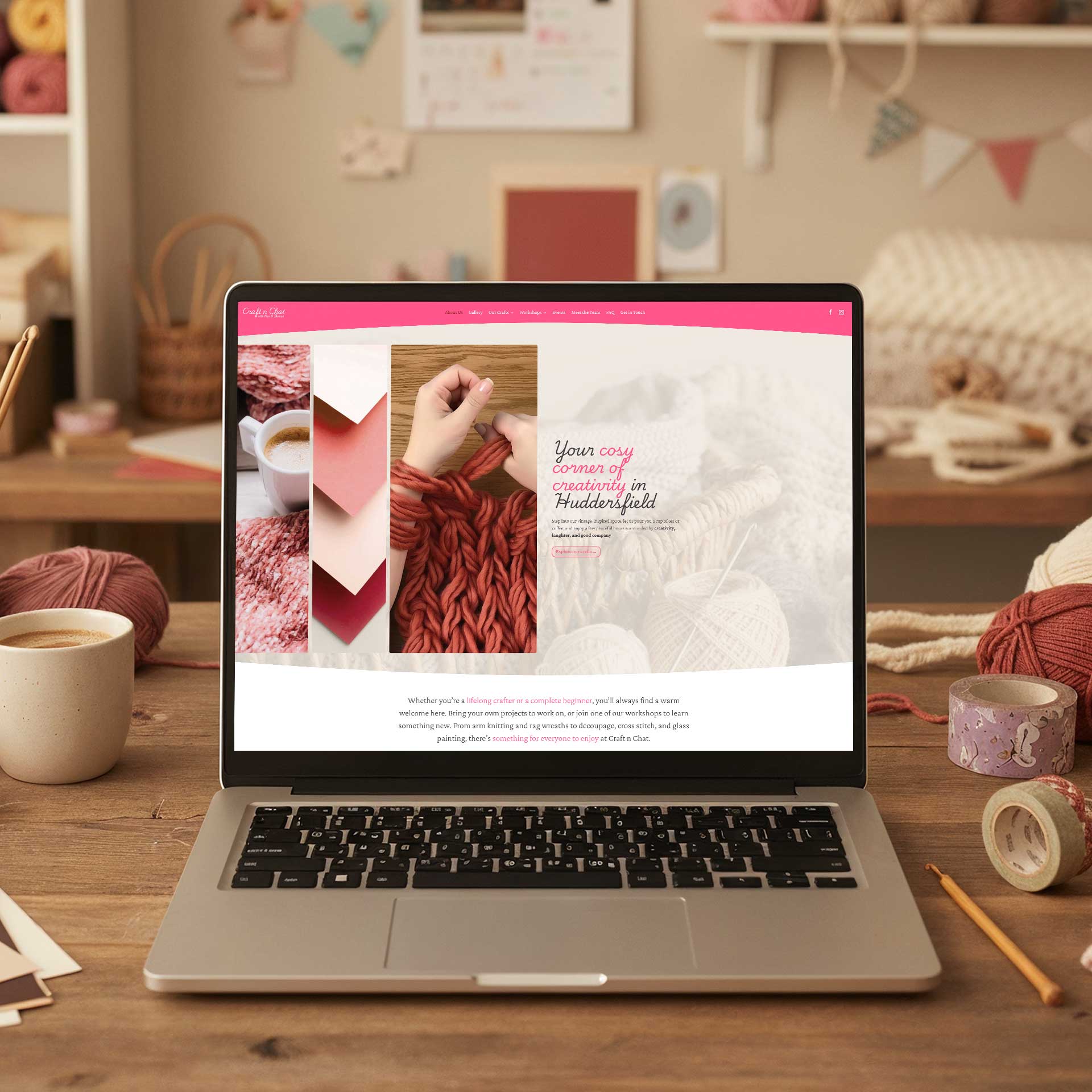 Craft n Chat crafting brand website design