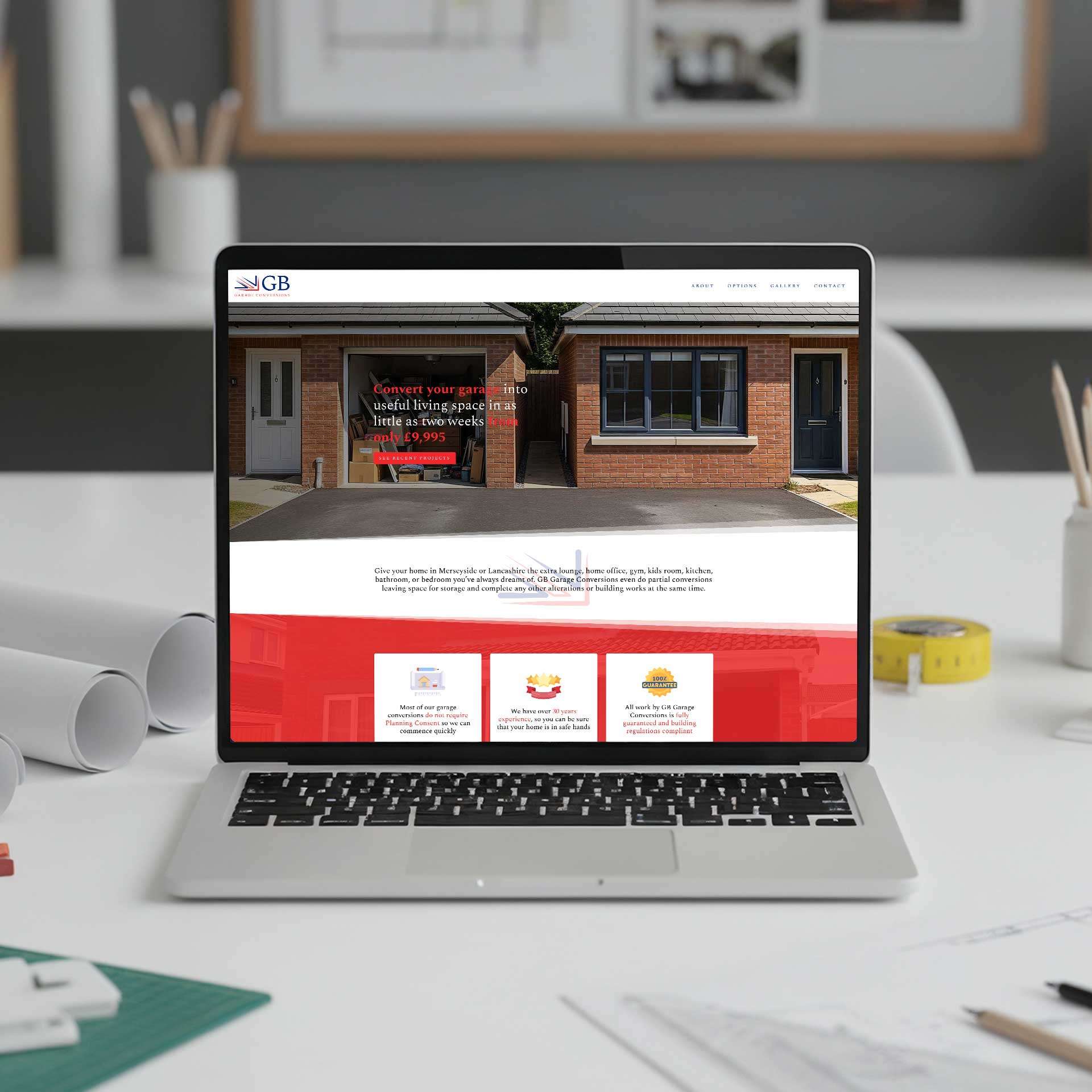 GB Garage Conversions home improvement company website design