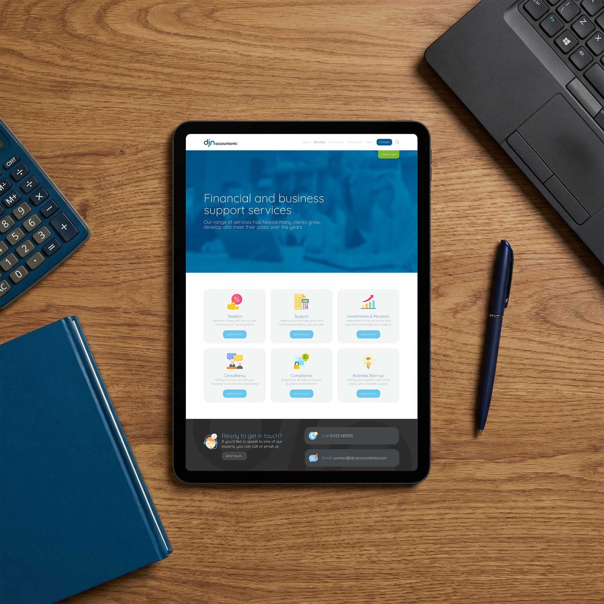 DJN Accountants website design and brand identity by Buzz Design, West Yorkshire
