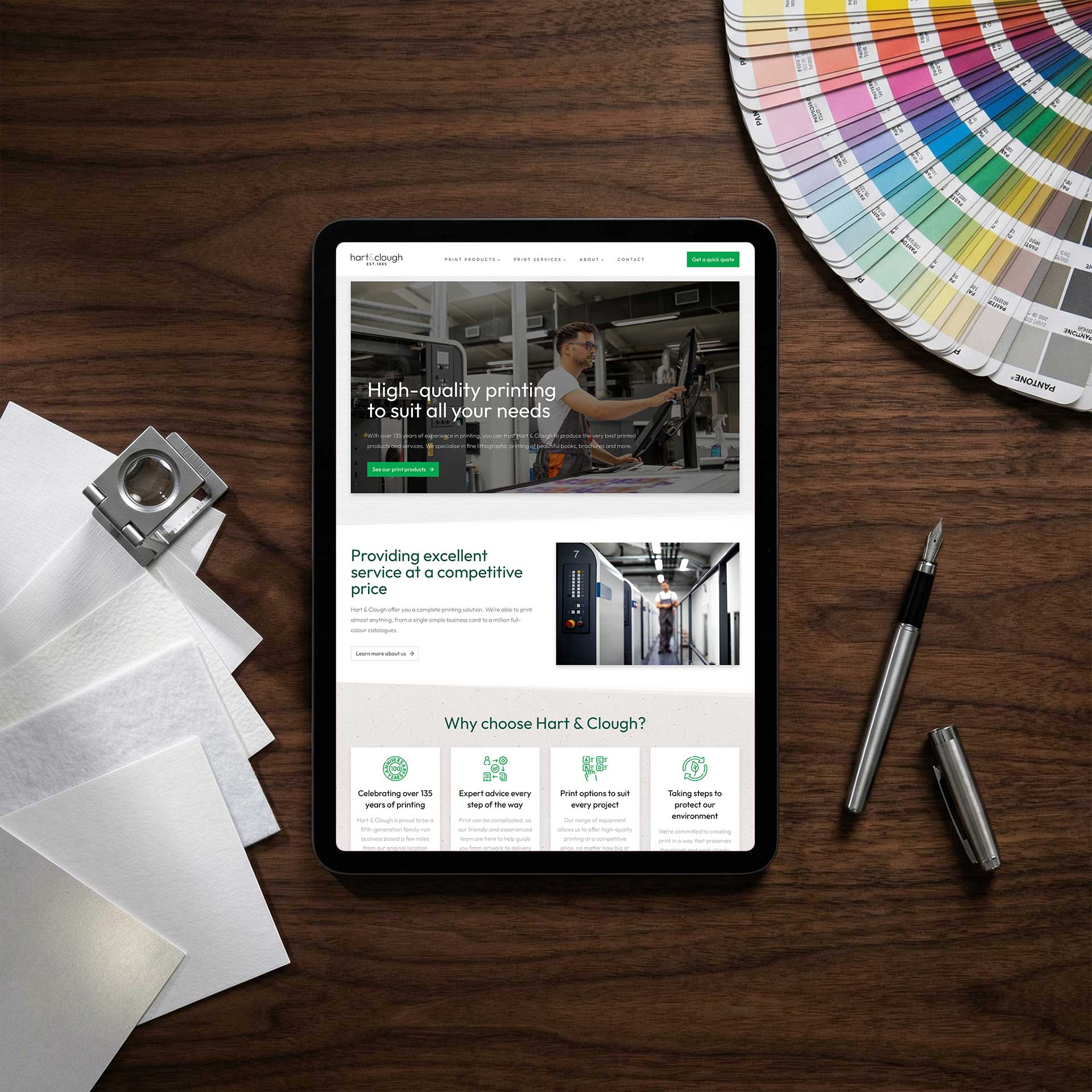 Hart and Clough Print Group new website design by Buzz Design — web design for a 135-year-old West Yorkshire printing company