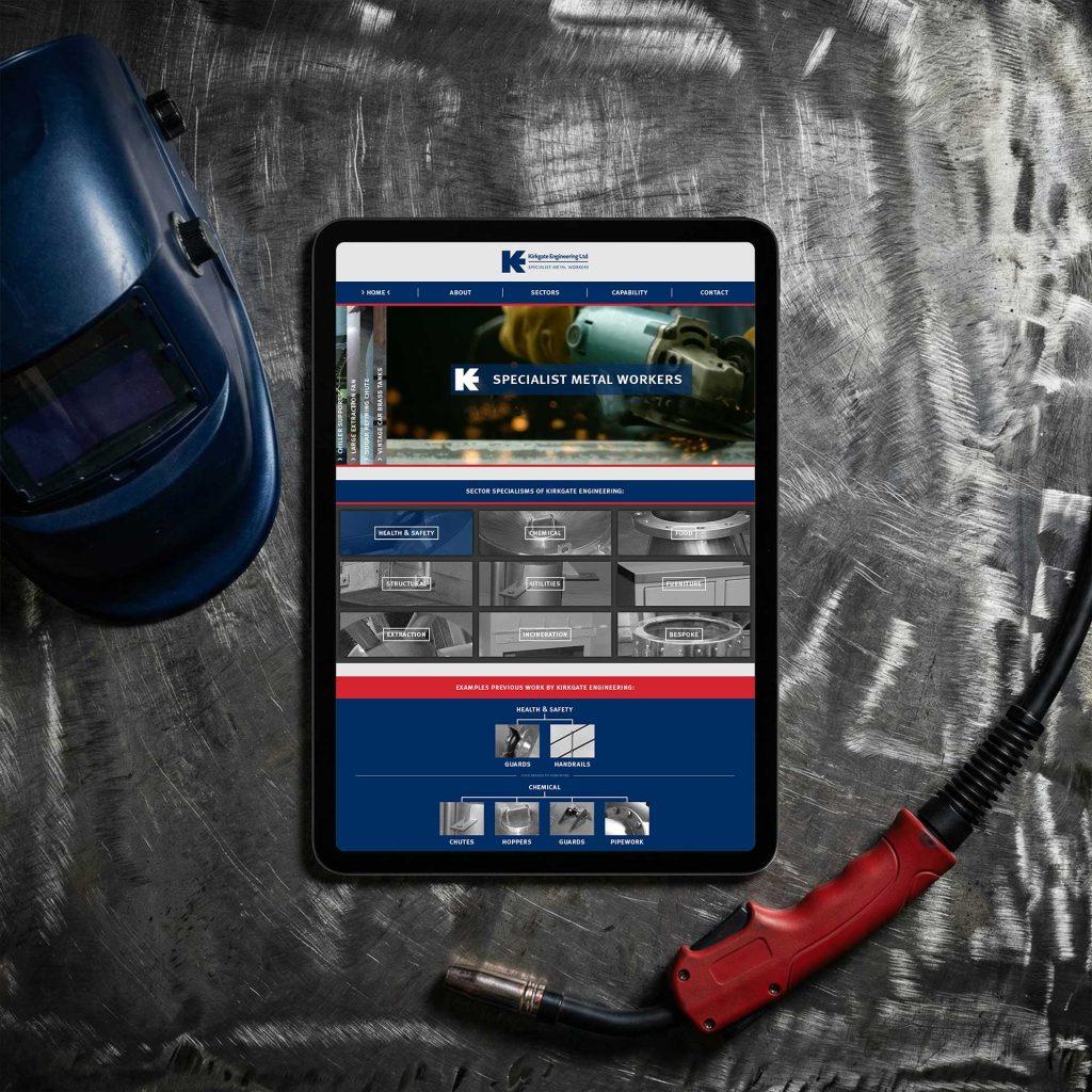 Kirkgate Engineering Ltd website design and brand identity by Buzz Design, West Yorkshire