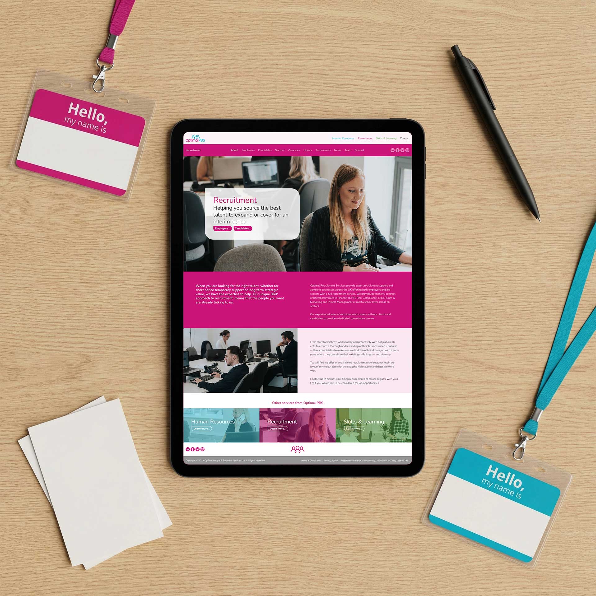 Optimal PBS website design and brand identity by Buzz Design, West Yorkshire