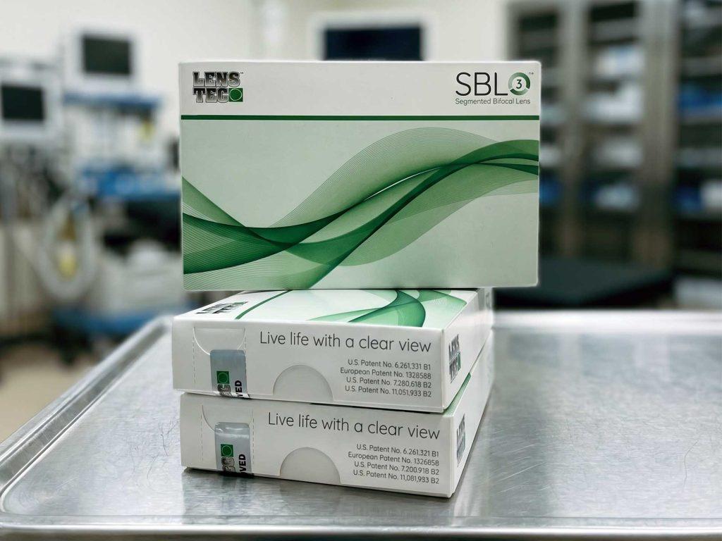 Lenstec optical medical packaging design from Buzz Design
