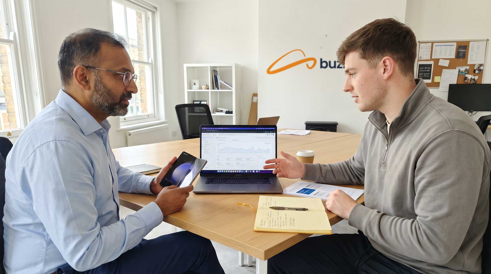 Buzz Design digital marketing team working on SEO and PPC strategy in West Yorkshire