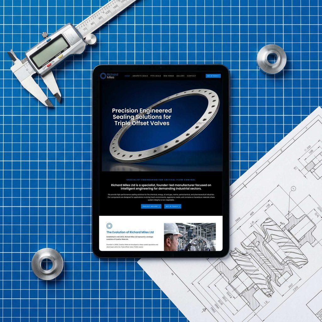 Richard Miles Engineering website design and brand identity by Buzz Design, West Yorkshire